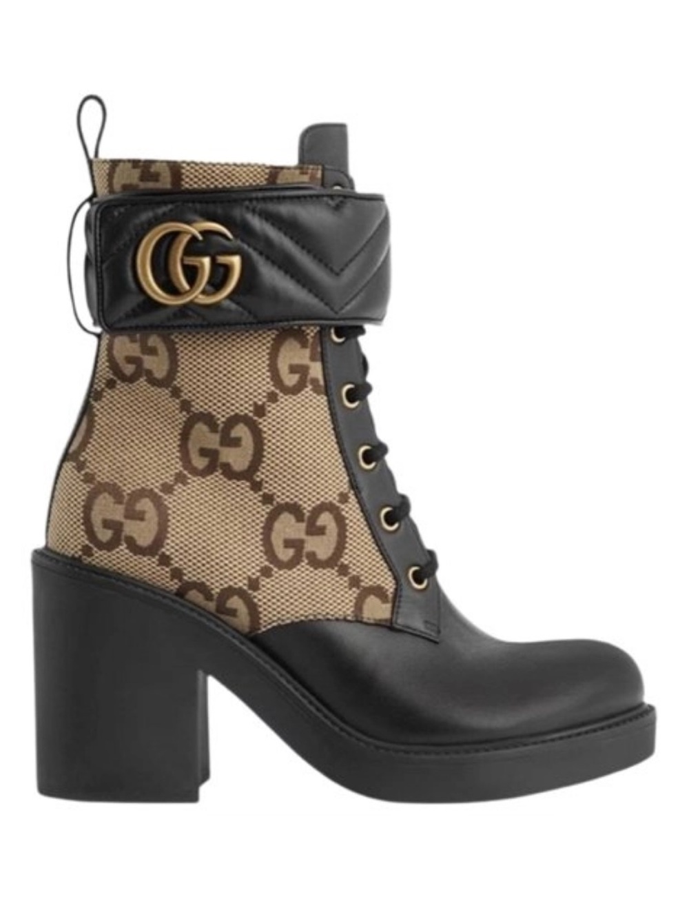 GUCCI Marmont GG logo ankle heeled boots